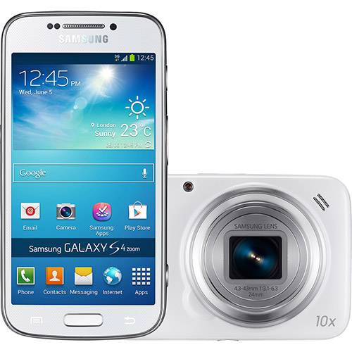 Tudo sobre 'Smartphone Samsung Galaxy S4 Zoom Branco Android 4.2 3G Desbloqueado - Câmera 16MP Câmera Wi-Fi GPS Memória 8GB'