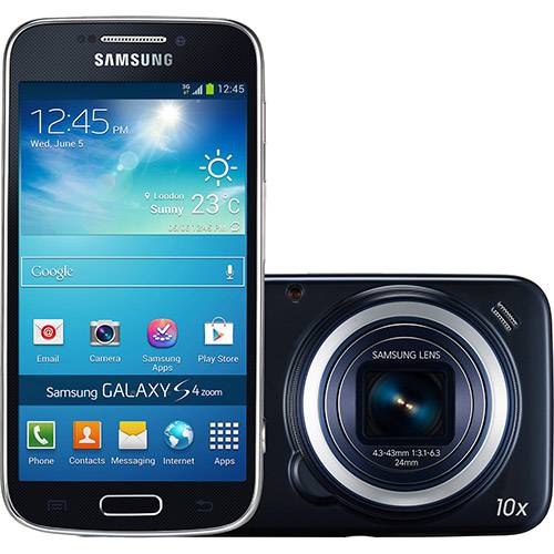 Smartphone Samsung Galaxy S4 Zoom 3G Desbloqueado Android 4.2 Tela 4.2" 8GB 3G Wi-Fi Câmera 16MP GPS - Preto
