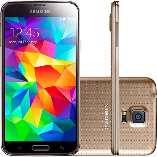 Tudo sobre 'Smartphone Samsung Galaxy S5 Desbloqueado Android 4.4.2 Tela 5.1" 16GB 4G Wi-Fi Câmera 16 MP - Dourado'