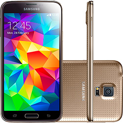 Smartphone Samsung Galaxy S5 Desbloqueado Android 4.4.2 Tela 5.1" 16GB 4G Wi-Fi Câmera 16 MP - Dourado