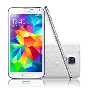 Smartphone Samsung Galaxy S5 Desbloqueado Branco, GSM, Android 4.4.2, 4G, Wi-Fi, GPS, Câmera 16MP, MP3, Bluetooth, Processador Quad Core 2.5 Ghz