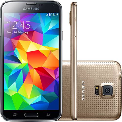 Tudo sobre 'Smartphone Samsung Galaxy S5 Duos SM-G900M Dual Chip Desbloqueado Android 4.4 Tela 5.1" 16GB 4G Wi-Fi GPS - Dourado'