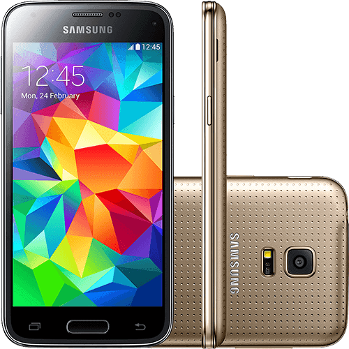 Tudo sobre 'Smartphone Samsung Galaxy S5 Mini Duos Dual Chip Desbloqueado Android 4.4 Tela 4.5" 16GB 3G Wi-Fi Câmera 8MP GPS - Dourado'