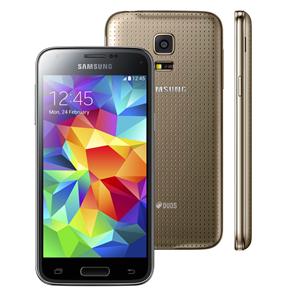 Smartphone Samsung Galaxy S5 Mini Duos SM-G800H Dourado com Dual Chip, Tela 4.5", Android 4.4, 3G, Câmera 8MP e Processador Quad Core 1.4GHz - Tim