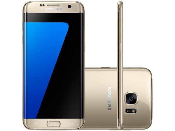 Smartphone Samsung Galaxy S7 Edge 32GB Dourado - 4G Câm. 12MP + Selfie 5MP Tela 5.5” Desbl. Claro