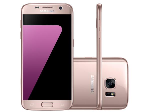 Smartphone Samsung Galaxy S7 Flat 32GB Rosê - 4G Câm. 12MP + Selfie 5MP Tela 5.1” Quad HD