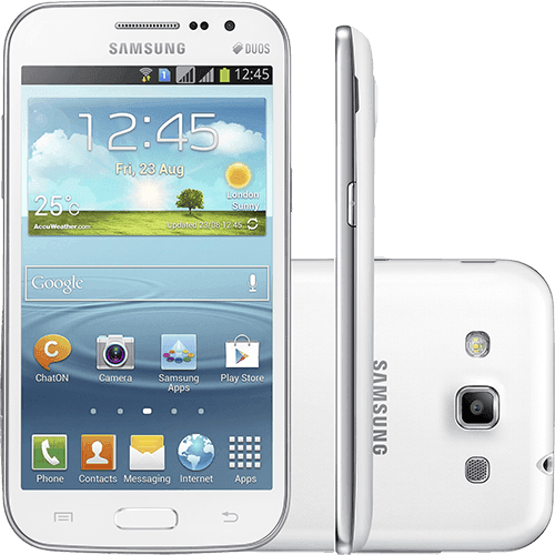 Smartphone Samsung Galaxy Win Duos Dual Chip Desbloqueado Android 4.1 Tela " 8GB 3G Wi- Fi Câmera 5MP - Branco