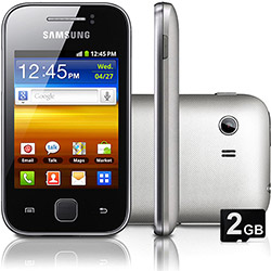 Smartphone Samsung Galaxy Y Desbloqueado Oi Preto / Prata - Android 2.3, Processador 832MHz, Tela Touch 3", Câmera de 2MP, 3G, Wi-Fi, Cartão Micro SD 2GB