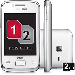 Smartphone Samsung Galaxy Y Duos Branco, Desbloqueado Tim, Dual Chip, Tela Touch 3", Android, 3G, Wi-Fi, GPS, Câmera de 3MP, MP3 Player, Rádio FM e Cartão de 2GB