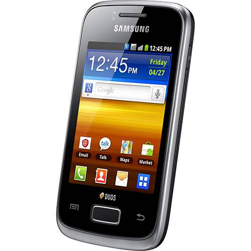 Smartphone Samsung Galaxy Y Duos Preto, Dual Chip, Tela Touch 3", Android, 3G, Wi-Fi, GPS, Câmera de 3MP, MP3 Player, Rádio FM e Cartão de 2GB