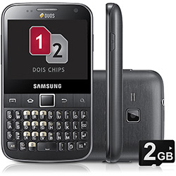 Smartphone Samsung Galaxy Y Pro Duos Desbloqueado Preto, Dual Chip Android 2.3, Tela 2.6", Câmera de 3.15 MP, 3G, Wi-Fi, Memória Interna 160MB e Cartão de 2GB