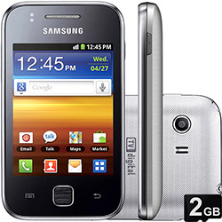 Smartphone Samsung Galaxy Y TV Desbloqueado Claro S5367 Prata - GSM, Câmera 3.2MP, Touchscreen, 3G, Wi-Fi, Memória Interna 180MB, Cartão de Memória 2GB