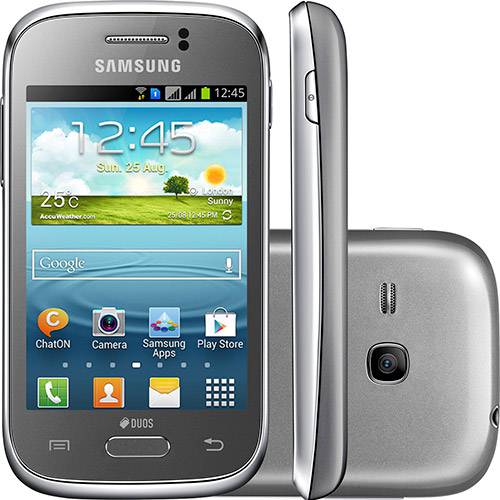 Tudo sobre 'Smartphone Samsung Galaxy Young Duos Dual Chip Desbloqueado Android 4.1 Tela 3.2" 3G Wi-Fi Câmera 3MP 4GB GPS TV Digital - Prata'