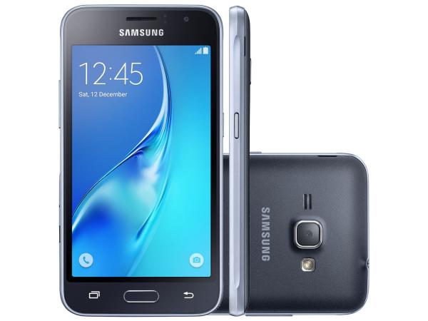 Smartphone Samsung J1 8GB Preto Dual Chip 3G - Câm. 5MP Tela 4.5” Proc. Quad Core Android 5.1