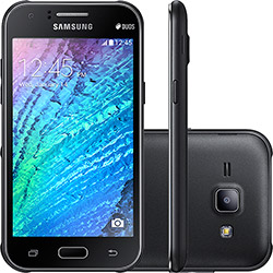 Smartphone Samsung J1 Duos Dual Chip Desbloqueado Vivo Android 4.4 Tela 4.3" 4GB 4G 5MP - Preto