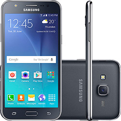 Smartphone Samsung J500 J5 Dual Chip Desbloqueado Tim Android 5.1 Tela 5" 16GB Memória Interna e 1,5GB RAM 3G 4G Wi-Fi Processador Quad Core de 1.2 Ghz Câmera Traseira de 13MP e Frontal de 5MP - Preto