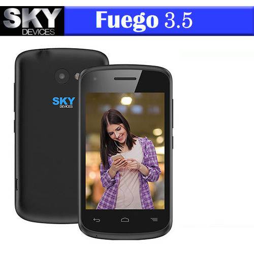 Smartphone Sky Fuego 3.5 Dual SIM Tela 3.5” Android 4.4 KitKat – PRETO