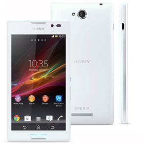Smartphone Sony Xperia C Branco com Dual Chip, Tela de 5", Câmera 8MP, Processador Quad-core de 1.2 GHz, Android 4.2, 3G, Wi-Fi e AGPS - Oi