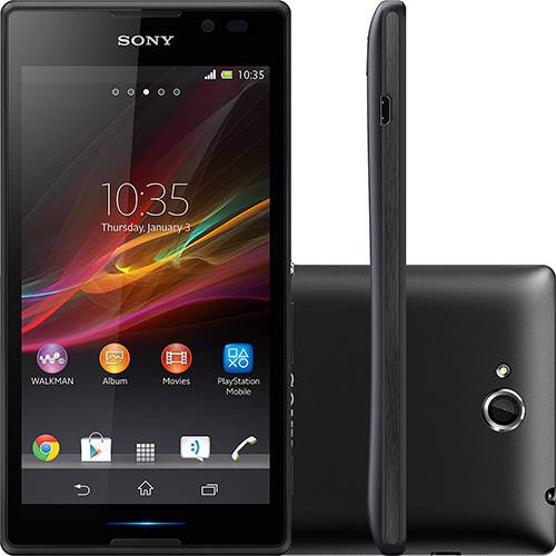 Smartphone Sony Xperia C Desbloqueado Android 4.2 Tela 5" 4GB 3G Wi-Fi Câmera 8MP - Preto