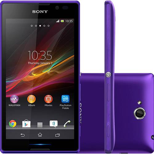 Smartphone Sony Xperia C Dual Chip Desbloqueado Android 4.2 Tela 5" 4GB 3G Wi-Fi Câmera 8MP - Roxo