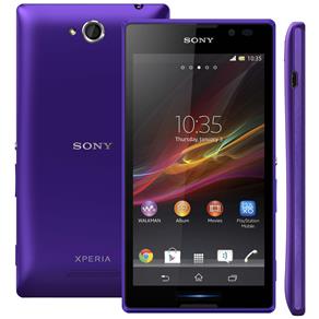 Smartphone Sony Xperia C Roxo com Dual Chip, Tela de 5", Câmera 8MP, Processador Quad-core de 1.2 GHz, Android 4.2, 3G, Wi-Fi e AGPS