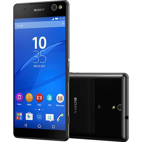 Smartphone Sony Xperia C5 Ultra Dual Chip Desbloqueado Android 5 Lollipop Tela Full HD 6" 16GB de Memória Interna 4G Câmera Frontal 13MP e Traseira 13MP Preto