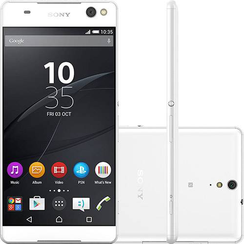 Tudo sobre 'Smartphone Sony Xperia C5 Ultra Dual Chip Desbloqueado Android 5 Lollipop Tela Full HD 6" 16GB de Memória Interna 4G Câmera Frontal 13MP e Traseira 13MP Branco'