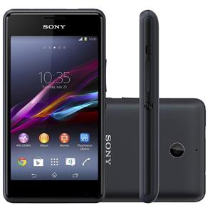 Smartphone Sony Xperia E1, 3G Dual Chip 4GB Android 4.3 Dual Core 1.2GHz Câmera 3MP Tela 4?, Preto