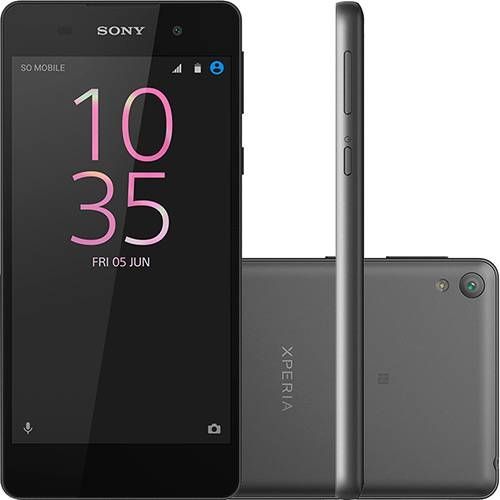 Smartphone Sony Xperia E5 16GB CLARO Tela 5" 16GB 4G Câmera 13MP - Preto