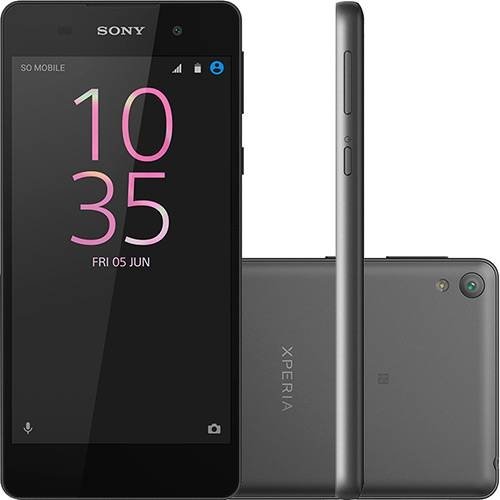 Smartphone Sony Xperia E5 16GB CLARO Tela 5` 4G CÃ¢mera 13MP - Preto
