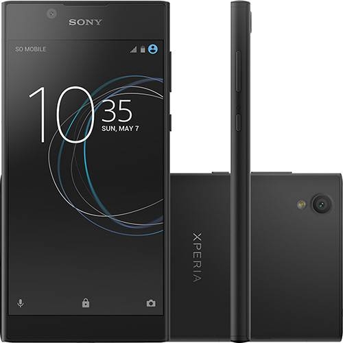 Smartphone Sony Xperia L1 G3312 com 16GB, Tela 5.5 HD, Dual Chip, Câmera 13MP, 4G, Android 7.0, Processador Quad-Core e 2GB RAM - Preto