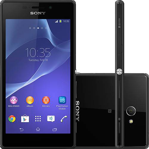 Smartphone Sony Xperia M2 Android 4.3 Tela 4.8" 8GB 4G Wi-Fi Câmera 8MP GPS - Preto