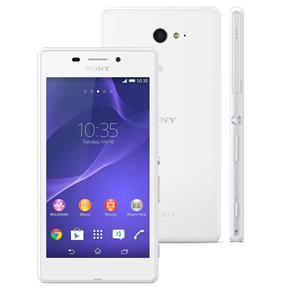 Smartphone Sony Xperia M2 Aqua Branco à Prova D'água* e Poeira, com Tela 4.8", 4G, Câmera 8MP, Android 4.4 e Processador Quad-Core de 1.2 GHz - Claro