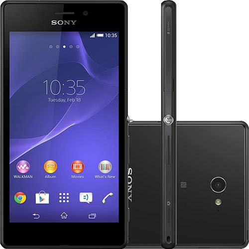 Smartphone Sony Xperia M2 Aqua Desbloqueado Android 4.4 Tela 4.8" 8GB 4G Wi-Fi Câmera 8MP - Preto