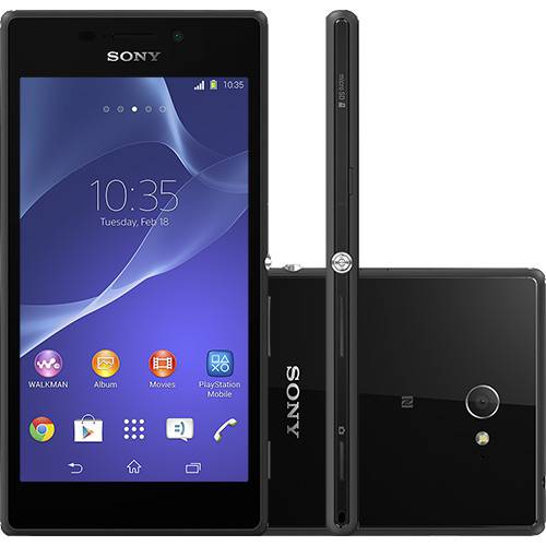 Smartphone Sony Xperia M2 Aqua Desbloqueado Claro Android 4.4 Tela 4.8" 8GB 4G Câmera 8MP Preto