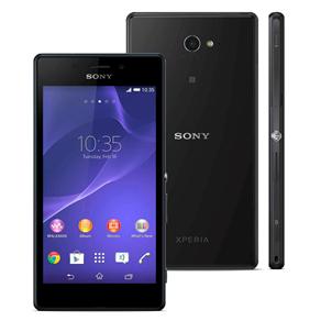 Smartphone Sony Xperia M2 Aqua Preto à Prova D'água* e Poeira, com Tela 4.8", 4G, Câmera 8MP, Android 4.4 e Processador Quad-Core 1.2 GHz - Claro