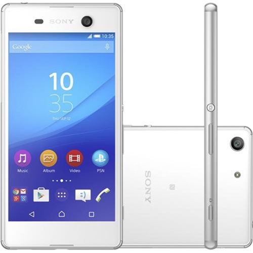 Smartphone Sony Xperia M5 16Gb Branco 4G Tela 5" Câmera 21.2Mp Android 5.0.2