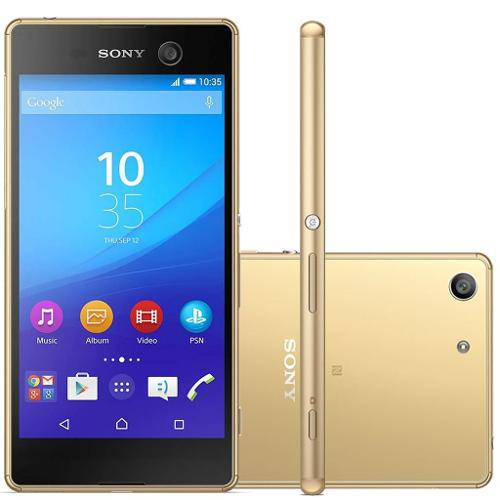 Smartphone Sony Xperia M5 Dual E5643 Desbloqueado Dourado - Android 5.0, 16gb, 21.5mp, Tela 5”
