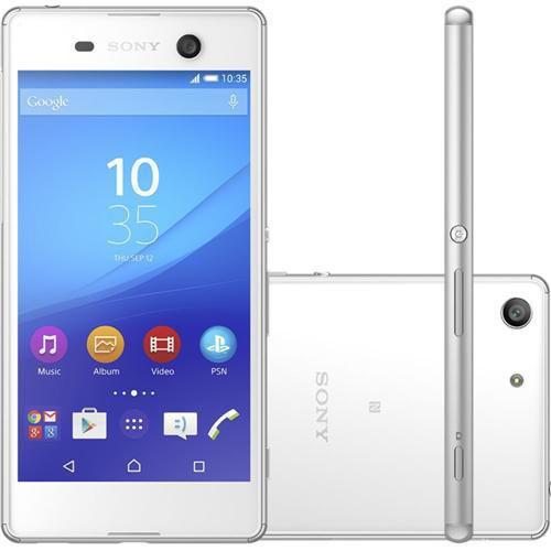 Smartphone Sony Xperia M5 E5643, Tela 5.0", Android 5, Octa Core 2.0Ghz, 4G, NFC, 3GB RAM, Mem. 16GB, Câm. 21MP - Branco