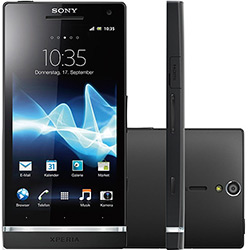 Smartphone Sony Xperia S Preto Android 3G Desbloqueado Câmera 12MP Wi-Fi GPS Memória Interna de 32GB