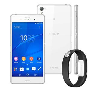 Smartphone Sony Xperia Z3 Branco com Tela 5.2", Dual Chip, Câmera 20.7MP, 3G/4G, Android 4.4 e Processador Quad-Core de 2.5 GHz + SmartBand