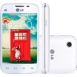 Smartphone Tri Chip LG L40 D180 TV Desbloqueado Branco Android 4.4 Conexão 3G Câmera 3MP Mémoria Interna 4GB TV Digital