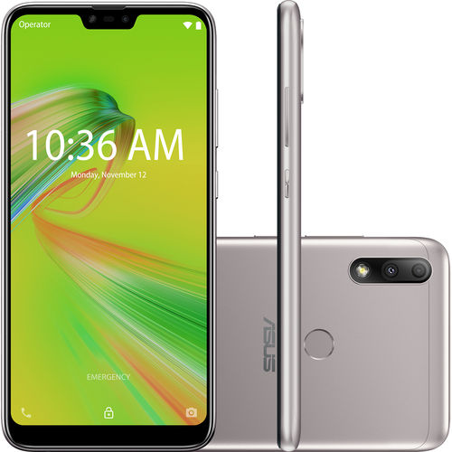 Smartphone Zenfone Asus Max Plus M2 ZB634KL-4J005BR 32GB Dual Chip Android Oreo Tela 6,2” Qualcomm QSP SIP1 4G Câmera Dupla 12MP+5MP - Prata