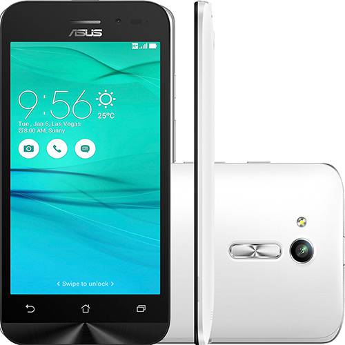 Tudo sobre 'Smartphone Zenfone Go Dual Chip Android 5.1 Tela 4,5'' 8GB 3G Câmera 5MP- Branco'