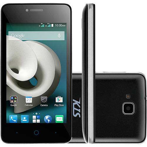 Smartphone ZTE C341 Dual Chip Desbloqueado Android 4.4 Tela 4'' 4GB Wi-Fi 3G Câmera 5MP - Preto