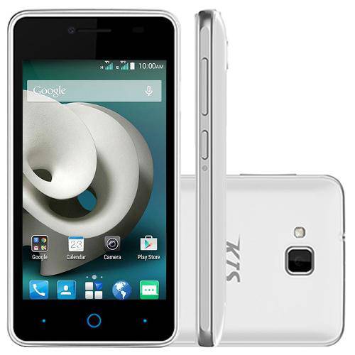 Smartphone Zte Kis C341 Dual Branco - Android 4.4 Kitkat, 4gb, Câmera 5mp, Tela 4"