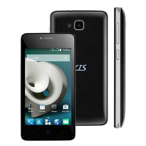 Smartphone ZTE Kis C341 Preto com Dual Chip, Tela 4”, Android 4.4, Câmera 5MP, 3G, Wi-Fi, GPS, Bluetooth e Processador Quad Core de 1.2 Ghz