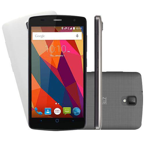 Smartphone Zte L5 Shade Desbloqueado Tela 5" 8gb Câmera Frontal Dual Android 5.1 Preto Capa Branca