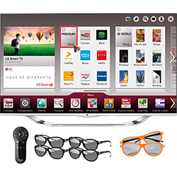 Smart TV LED 47" 3D LG - 47LA7400 - Full HD 3HDMI - 3USB - 240HZ + Magic Remote + 4 Óculos 3D + 2 Óculos Dual Play