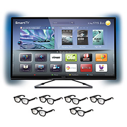 Tudo sobre 'SmartTV LED 3D 42" Philips 42PFL5508 Full HD Ambilight Entradas HDMI USB 360Hz Wifi 6 Óculos'